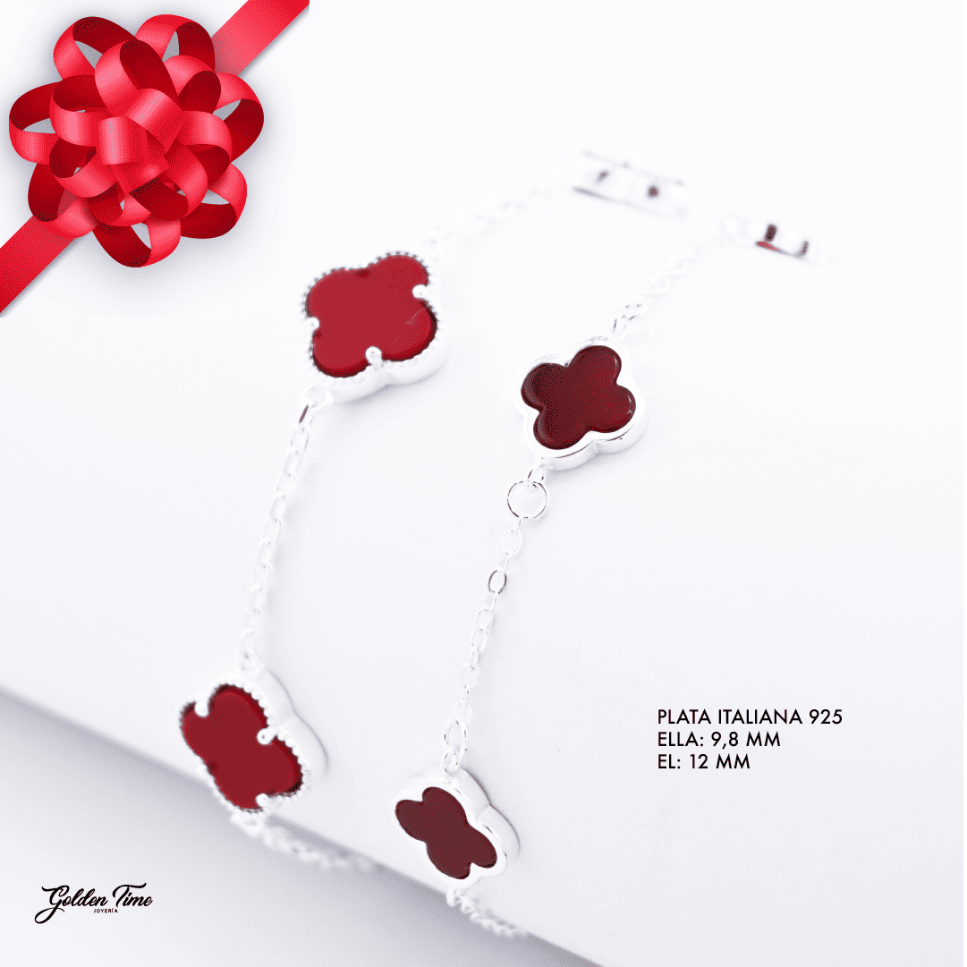 PULSERA MULTI-TRÉBOL MALAQUITA UNISEX