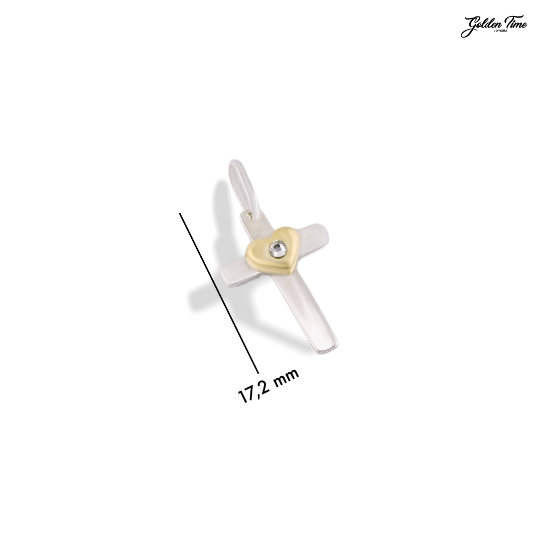 DIJE CRUZ CORAZÓN ETERNO