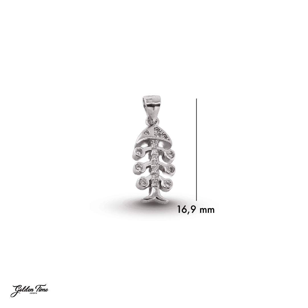 DIJE ESQUELETO DE PEZ BRILLANTE