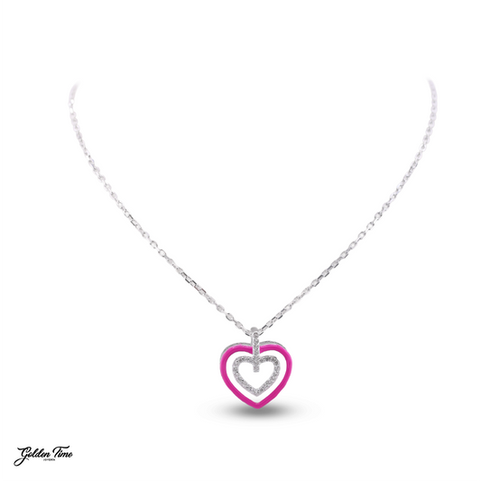 CADENA CORAZÓN DOBLE INFINITO