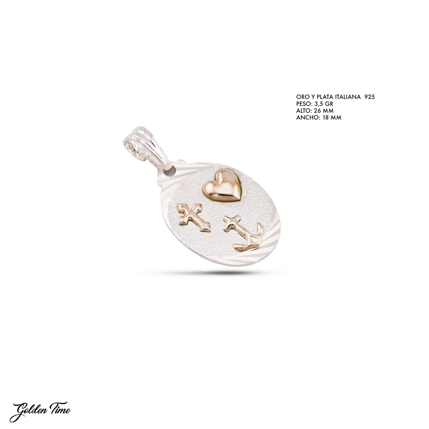 DIJE ANCLA CORAZÓN LUZ