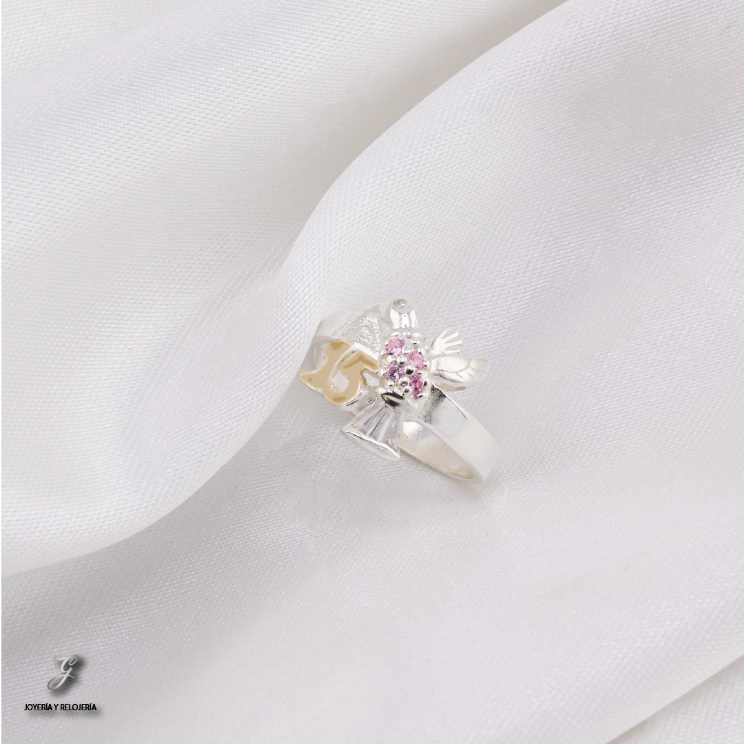 ANILLO DE XV AÑOS COLIBRÍ MÁGICO 08