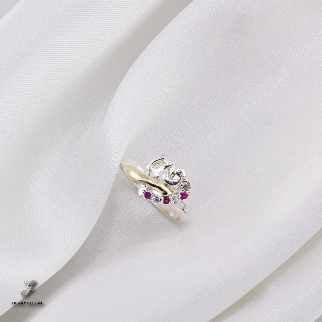 ANILLO DE XV AÑOS CORAZÓN DE LUZ 12