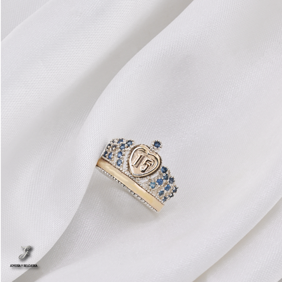 ANILLO DE XV AÑOS CORONA CLÁSICA 36