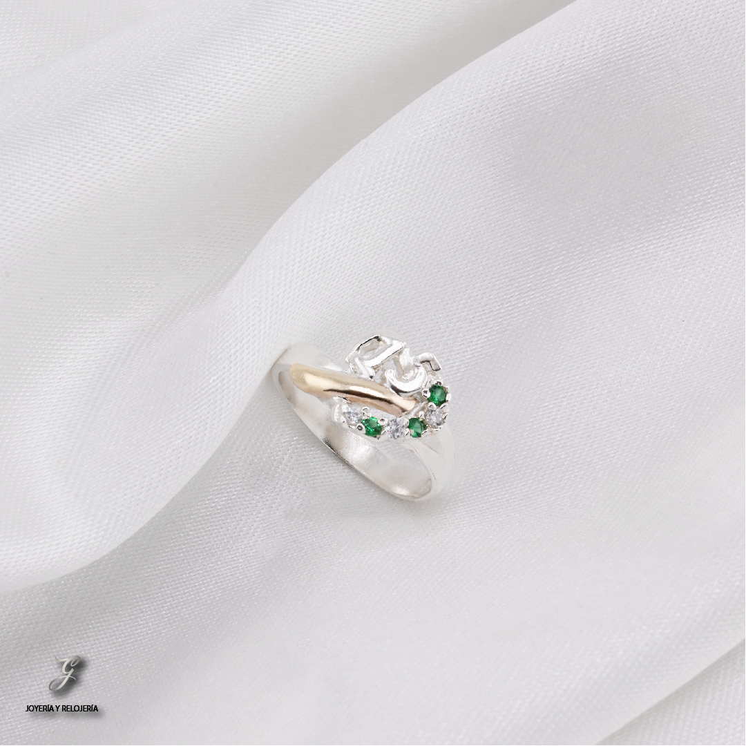 ANILLO DE XV AÑOS CORAZÓN DE LUZ 12