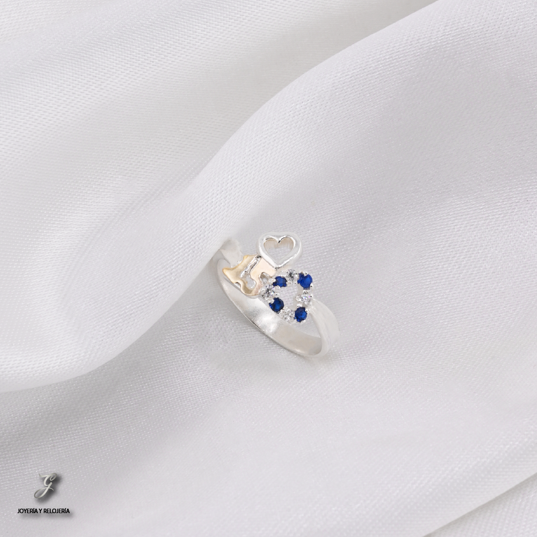 ANILLO DE XV AÑOS CORAZONES UNIDOS 16