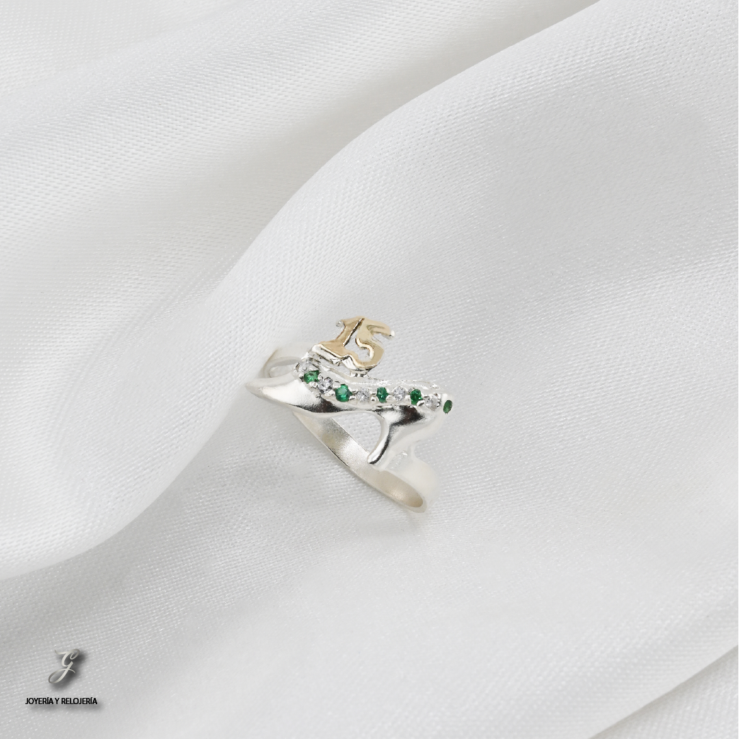 ANILLO DE XV AÑOS ZAPATILLA DE CRISTAL 24