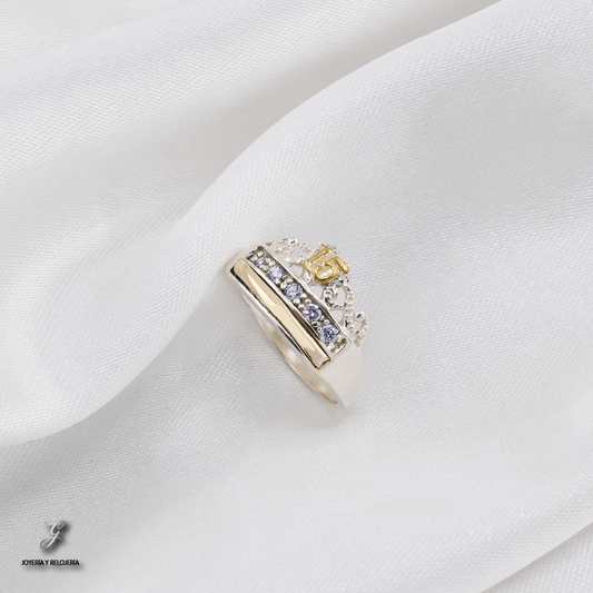 ANILLO DE XV AÑOS CORONA DE CORAZONES 29