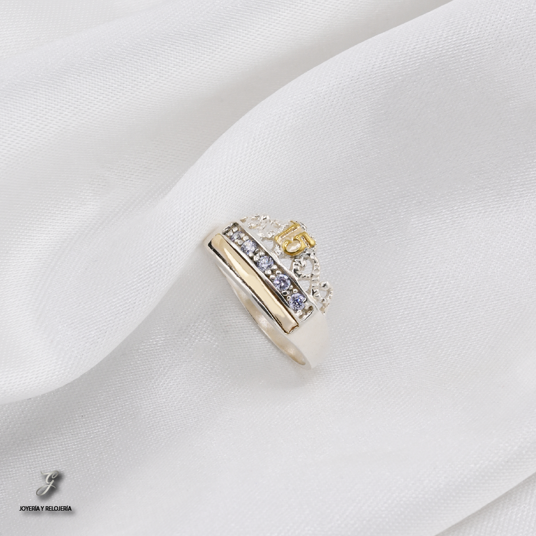 ANILLO DE XV AÑOS CORONA DE CORAZONES 29