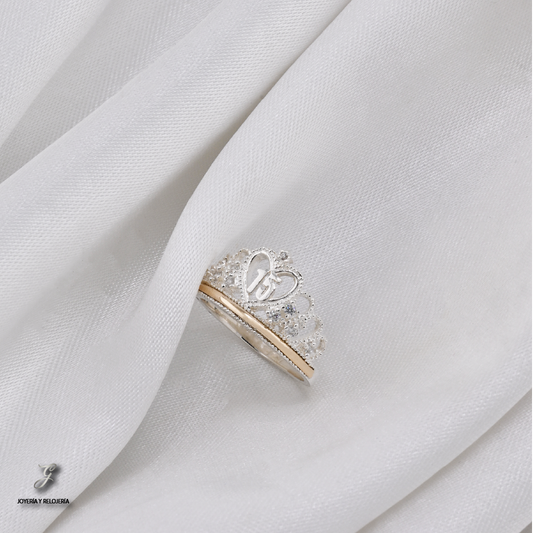 ANILLO DE XV AÑOS CORONA LUMIER 38