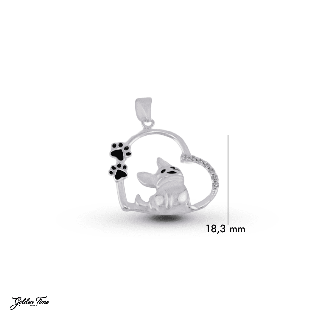 DIJE CORAZÓN PERRO