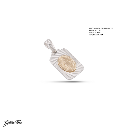 DIJE MILAGROSA RECTANGULAR