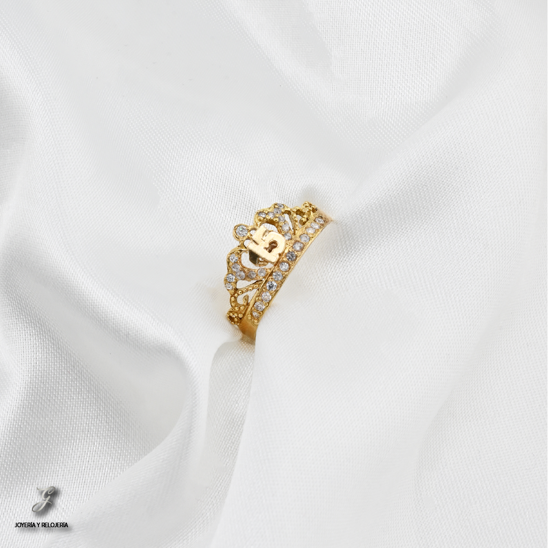 ANILLO 15 AÑOS CORONA DE REINA