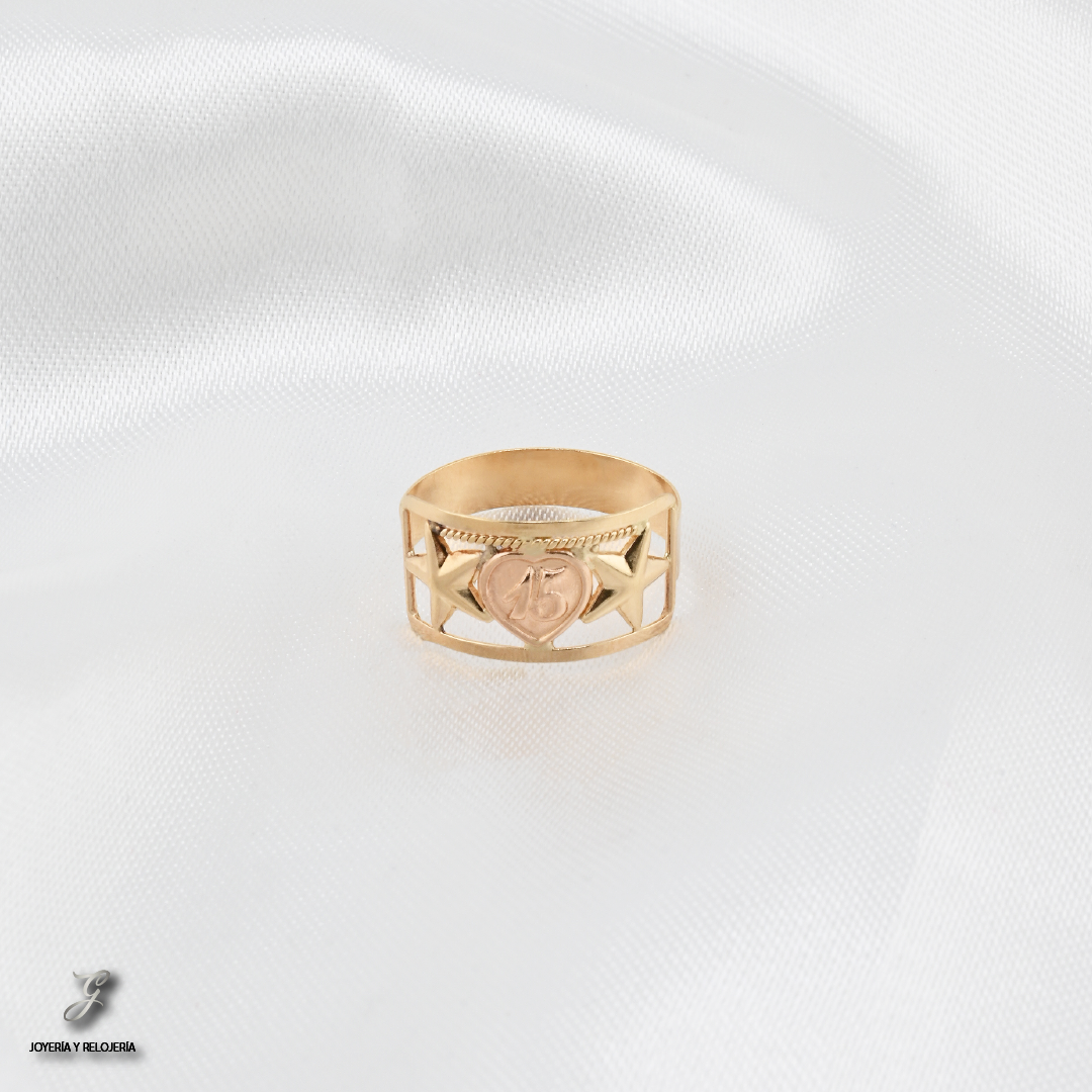ANILLO QUINCEAÑERA CORAZÓN ESTELAR