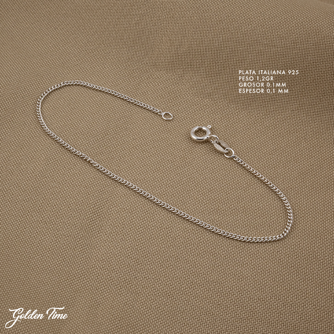 PULSERA CUBANA 1,2 GR ANCHO 0,1 MM
