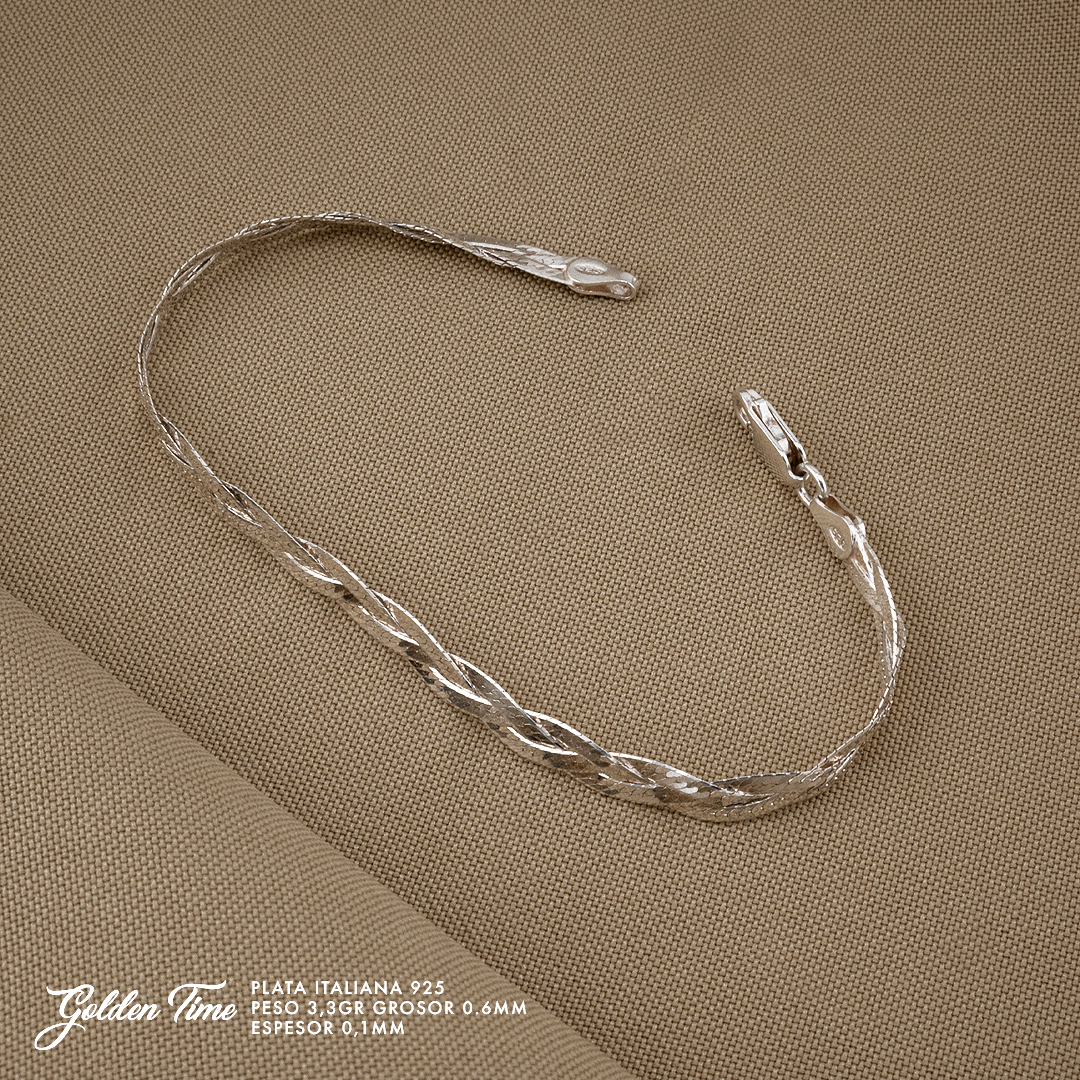 PULSERA TRENZADA PESO 3,3 GR GROSOR 0,6 MM