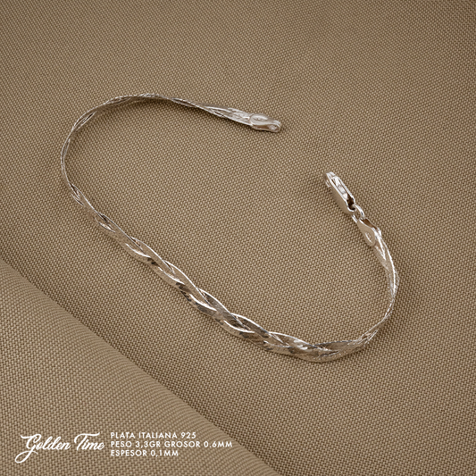 PULSERA TRENZADA PESO 3,3 GR GROSOR 0,6 MM