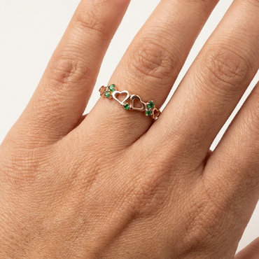 ANILLO CORAZÓN VERDE
