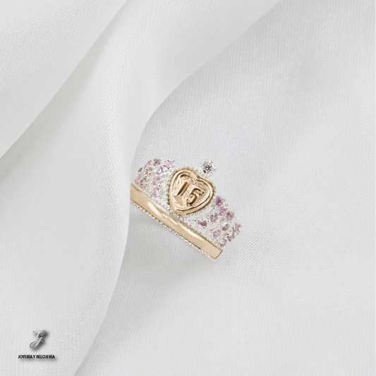 ANILLO DE XV AÑOS CORONA CLÁSICA 36