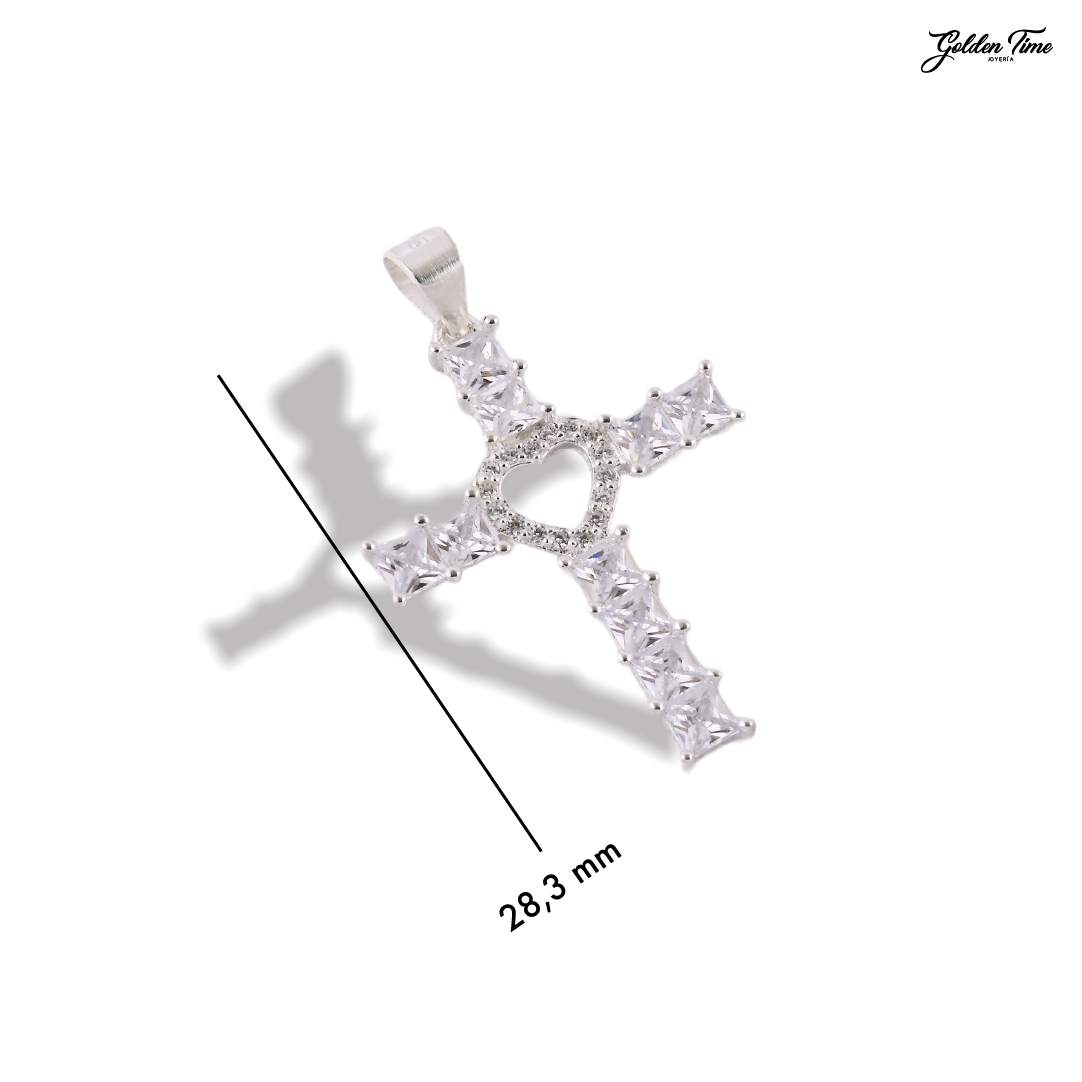 DIJE CRUZ CORAZÓN RADIANTE