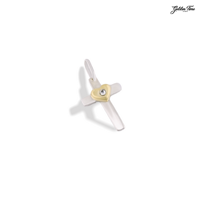 DIJE CRUZ CORAZÓN ETERNO