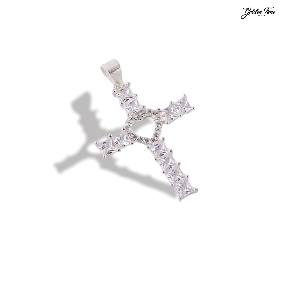 DIJE CRUZ CORAZÓN RADIANTE