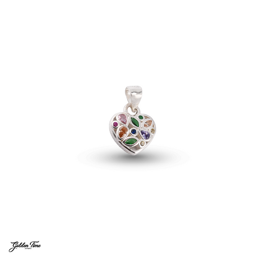 DIJE CORAZÓN JARDÍN MULTICOLOR