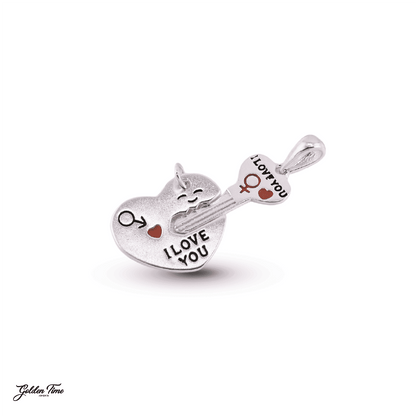 DIJE DÚO LLAVE Y CORAZÓN "I LOVE YOU"