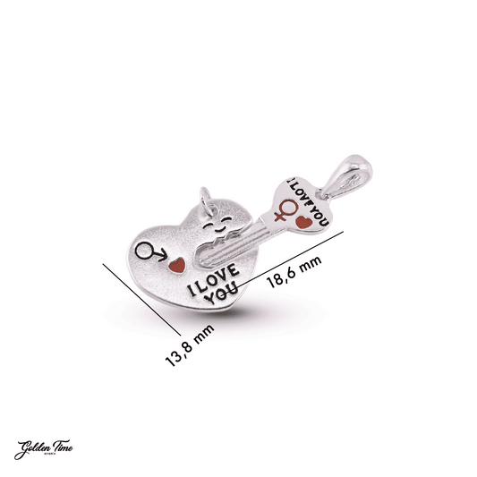 DIJE DÚO LLAVE Y CORAZÓN "I LOVE YOU"