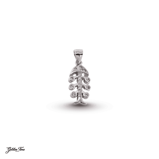 DIJE ESQUELETO DE PEZ BRILLANTE