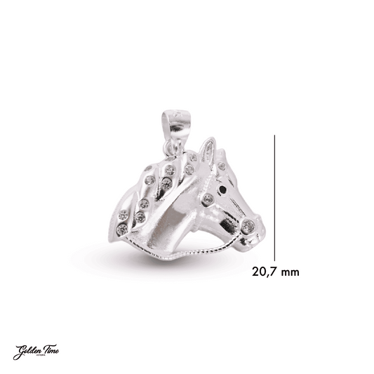 DIJE CORCEL DE PLATA BRILLANTE