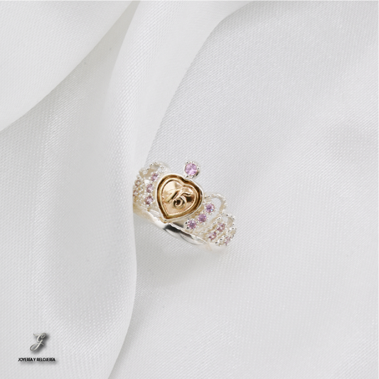 ANILLO DE XV AÑOS CORONA AMOR MÁGICO 40