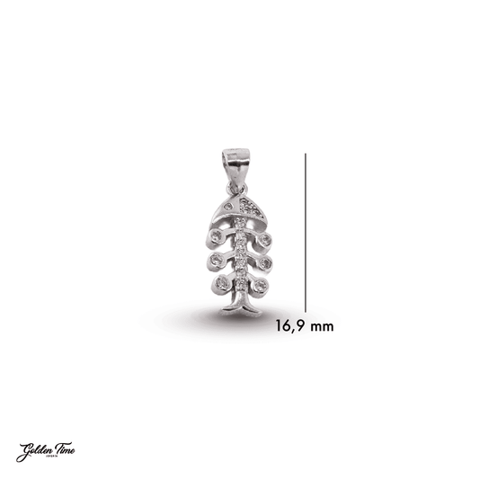 DIJE ESQUELETO DE PEZ BRILLANTE