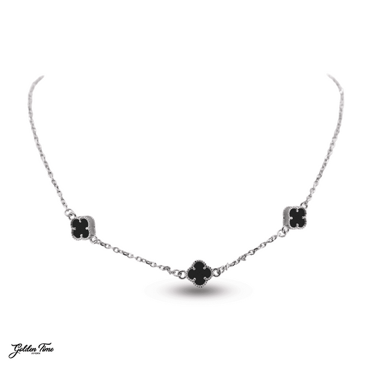 COLLAR TRIPLE TRÉBOL ONIX ESSENTIAL