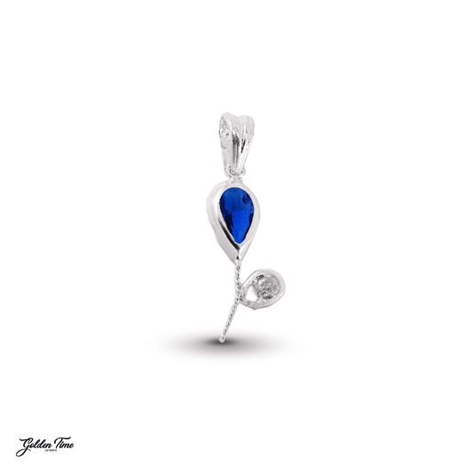 DIJE FLOR DE CRISTAL AZUL