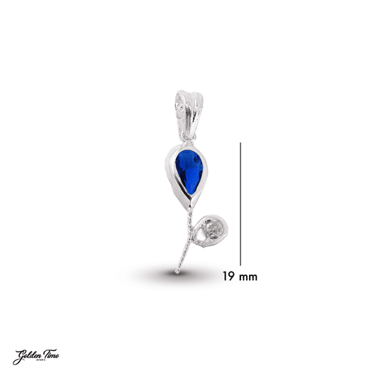 DIJE FLOR DE CRISTAL AZUL