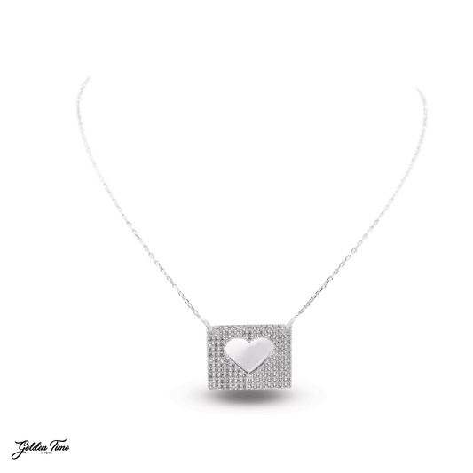 CADENA SECRETOS CORAZÓN PAVE