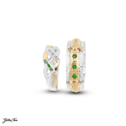 ARGOLLAS ORO Y PLATA CIRCONES