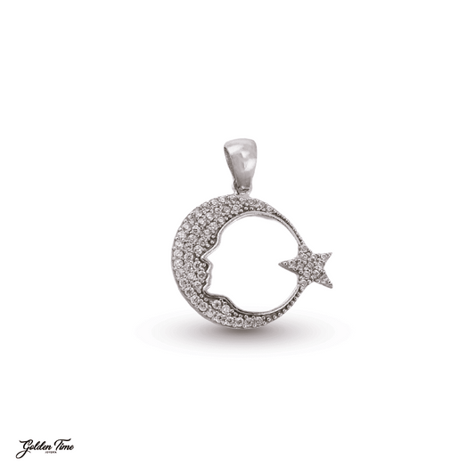 DIJE LUNA MÍSTICA CON SILUETA