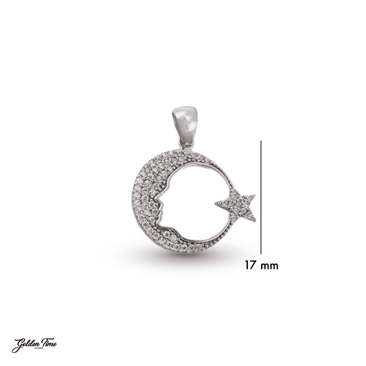 DIJE LUNA MÍSTICA CON SILUETA