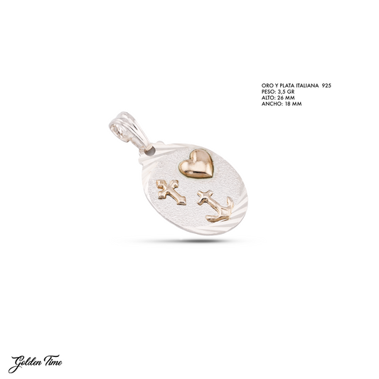 DIJE ANCLA CORAZÓN LUZ