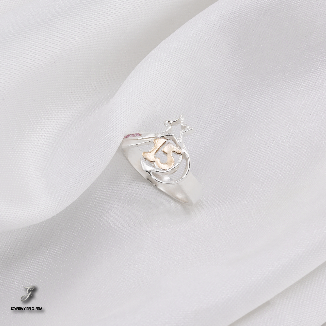 ANILLO DE XV AÑOS LUNA CELESTIAL 11