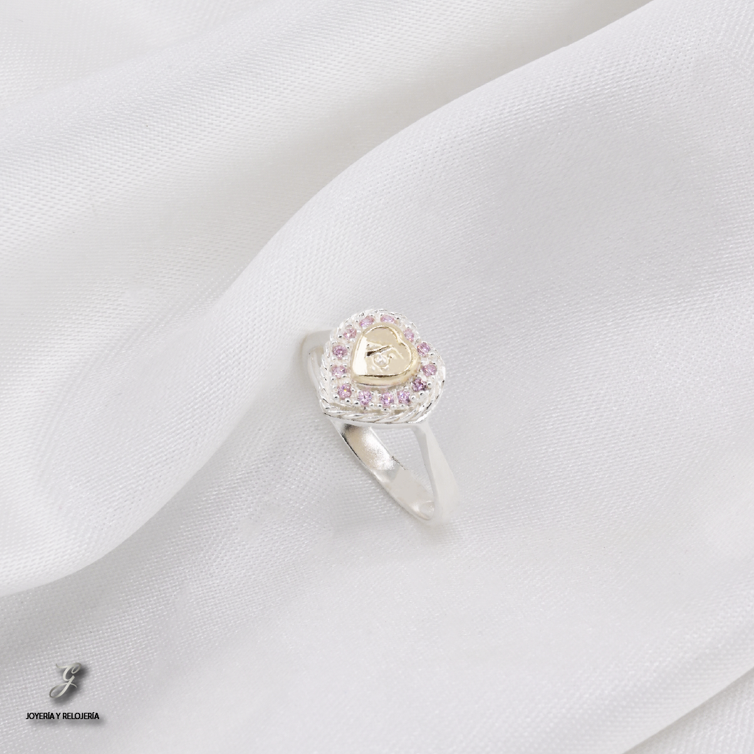 ANILLO DE XV AÑOS CORAZÓN BRILLANTE 18