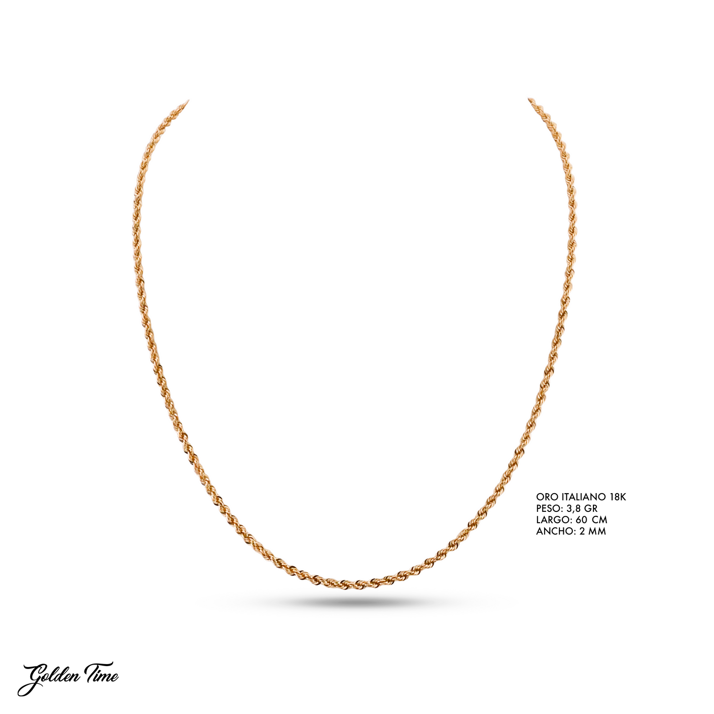 CADENA LAZO 60 CM PESO 3,8 GR ANCHO 2 MM