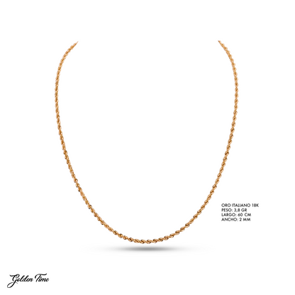 CADENA LAZO 60 CM PESO 3,8 GR ANCHO 2 MM