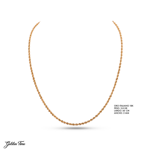 CADENA LAZO 60 CM PESO 3,8 GR ANCHO 2 MM