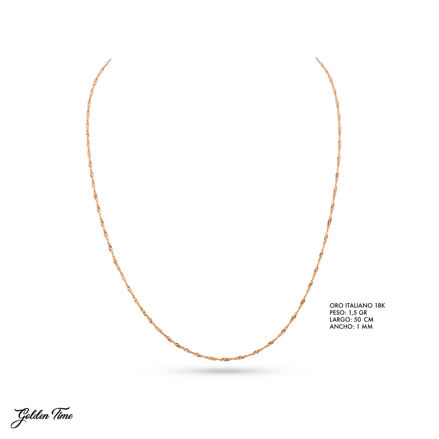 CADENA 50 CM PESO 1,5 GR ANCHO 1 MM