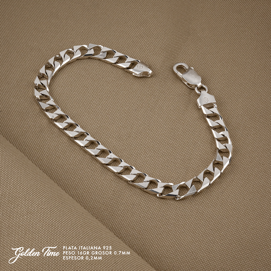 PULSERA CUBANA PESO 16 GR GROSOR 0,7 MM