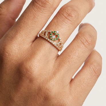 ANILLO CORONA ESMERALDA