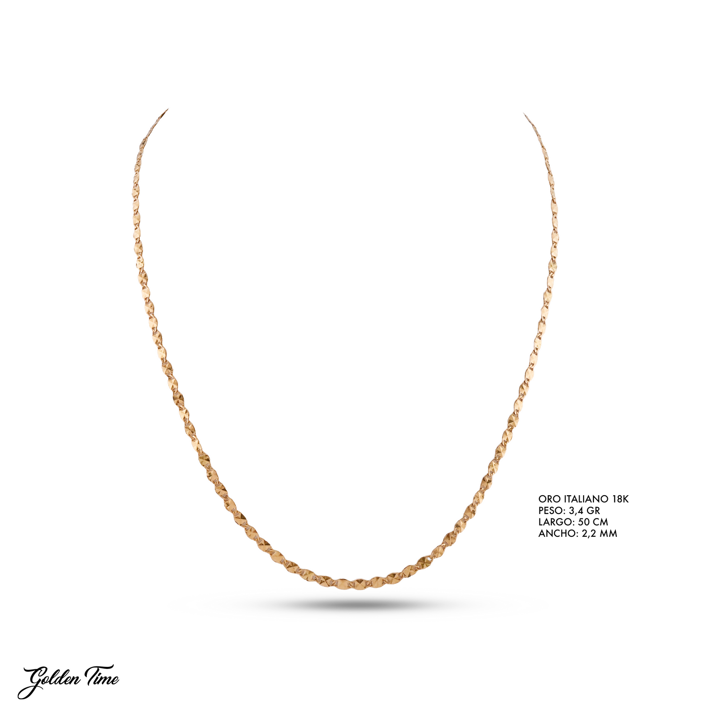 CADENA 50 CM PESO 3,4 GR ANCHO 2,2 MM